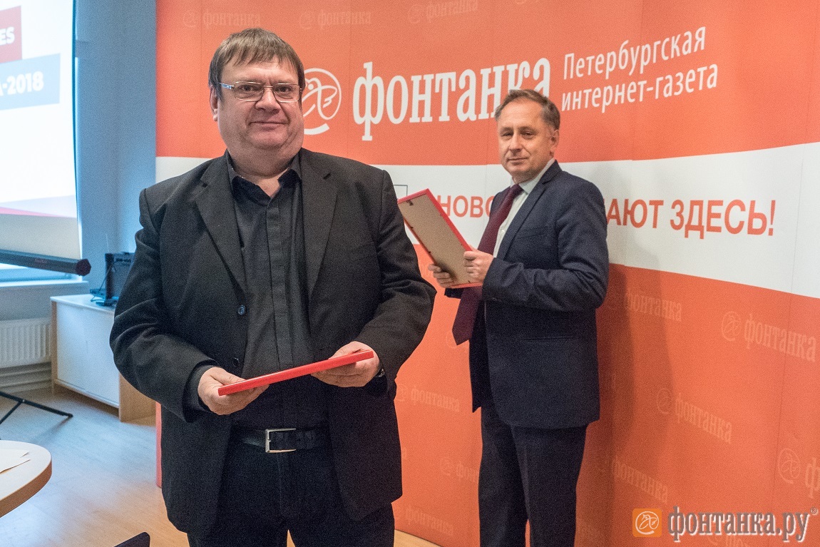 руководитель направления «Подрядное строительство» АО «ЮИТ Санкт-Петербург» Тапио Сярккя и главный редактор «Фонтанки» Александр Горшков